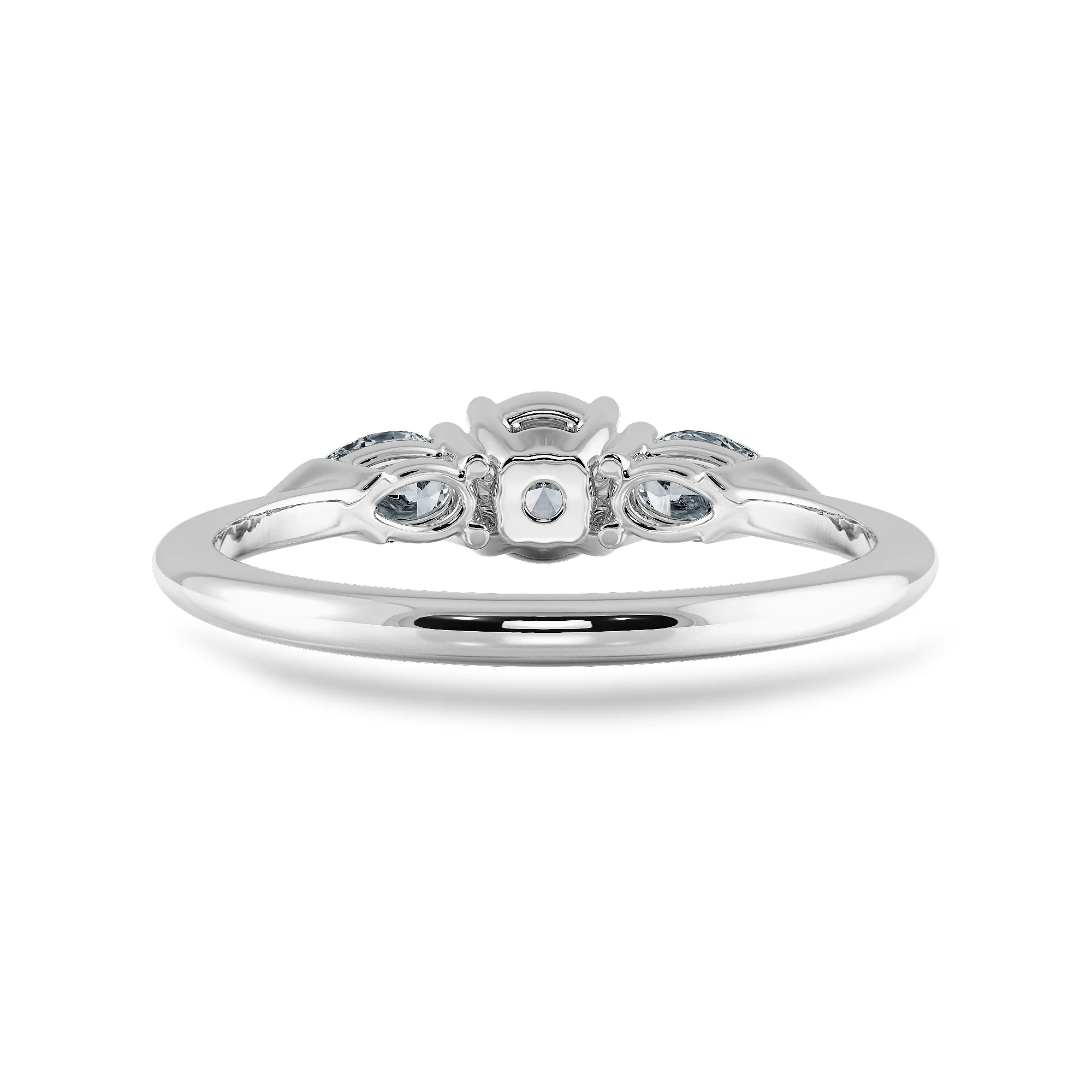 0.20cts Solitaire with Pear Cut Diamond Accents Platinum Ring JL PT 2020-C