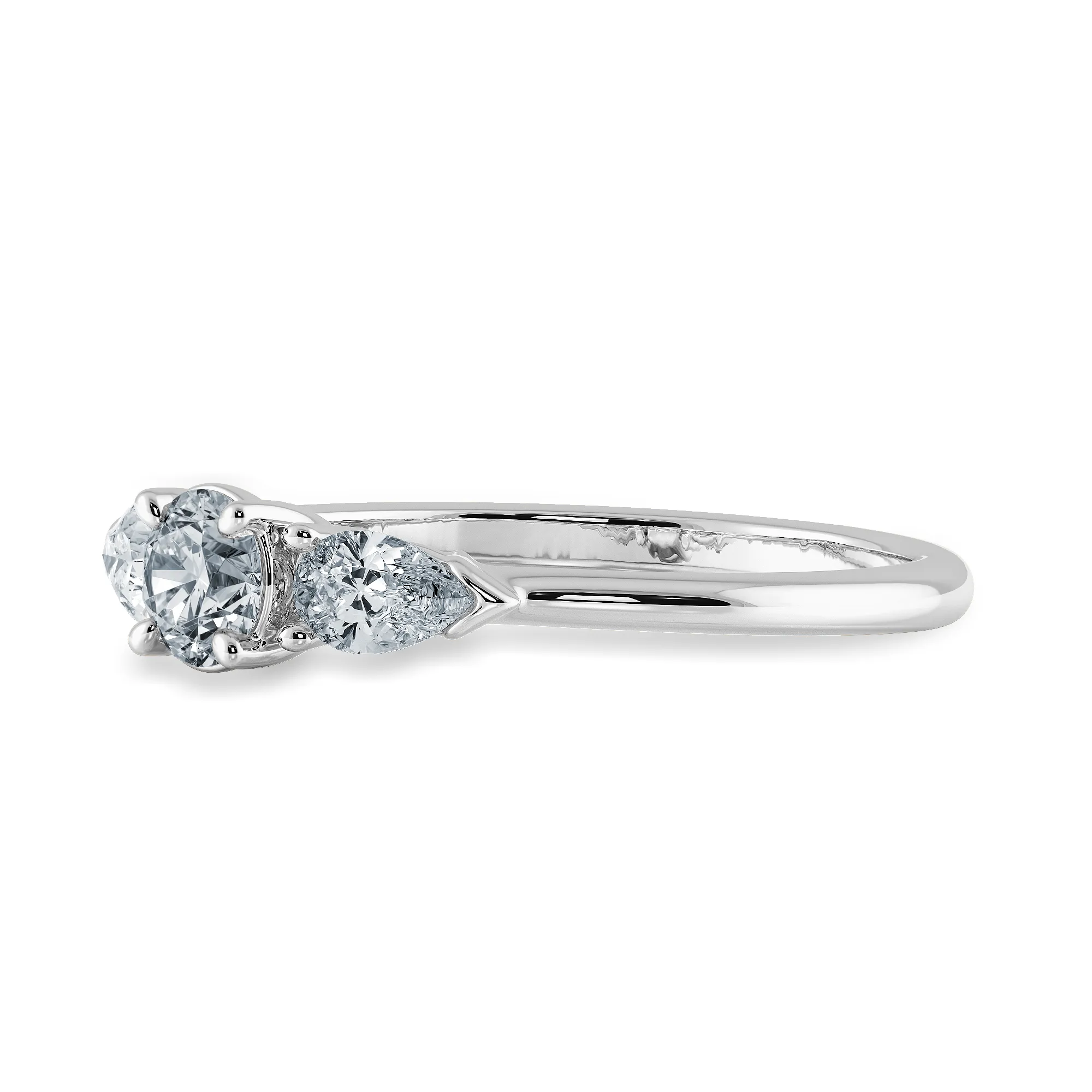0.20cts Solitaire with Pear Cut Diamond Accents Platinum Ring JL PT 2020-C
