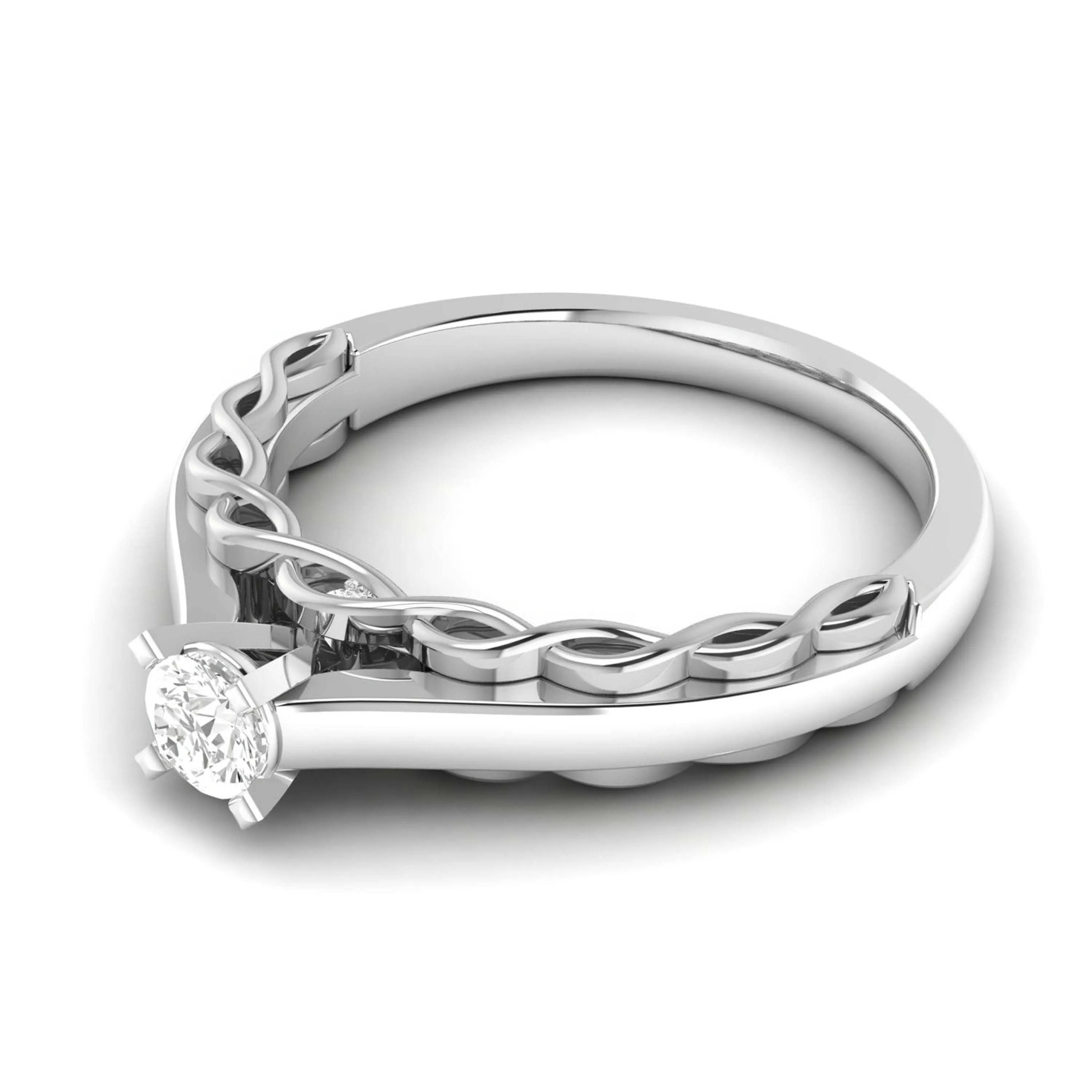 0.20cts. Solitiare Diamond Platinum Engagement Ring for Women JL PT R-72
