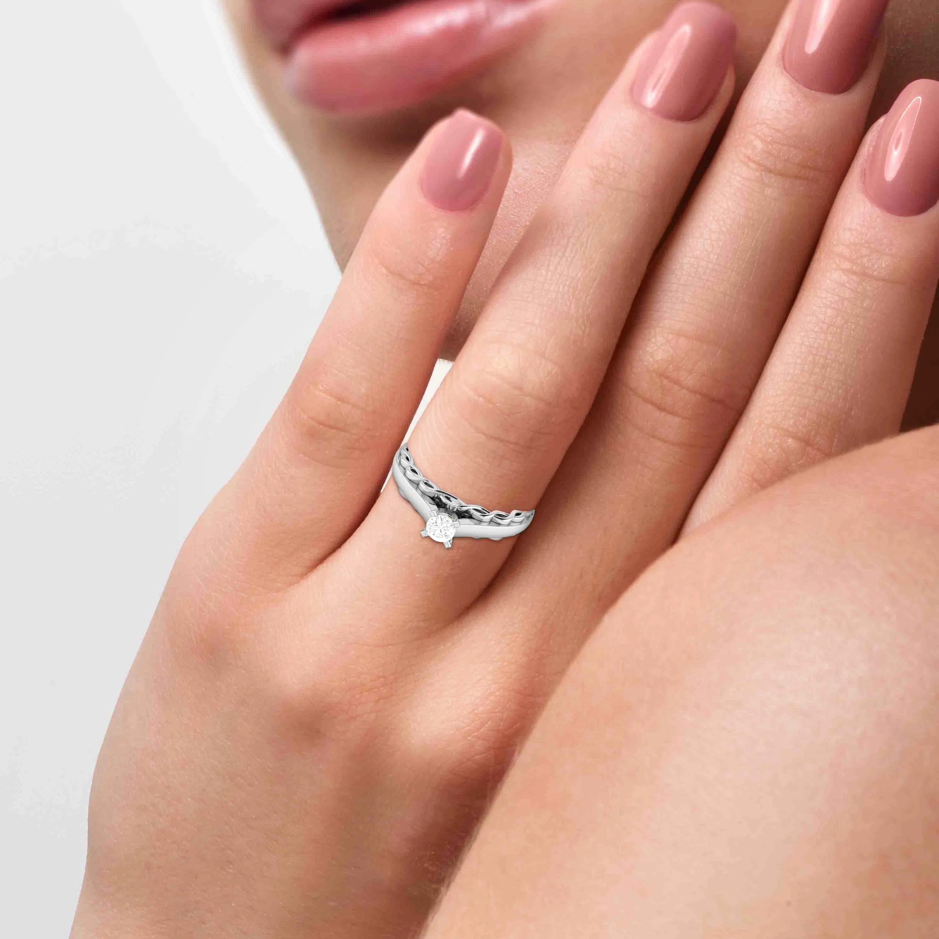 0.20cts. Solitiare Diamond Platinum Engagement Ring for Women JL PT R-72
