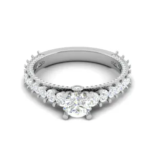 0.25 cts Solitaire Diamond Split Shank Platinum Ring for Women JL PT RV RD 129