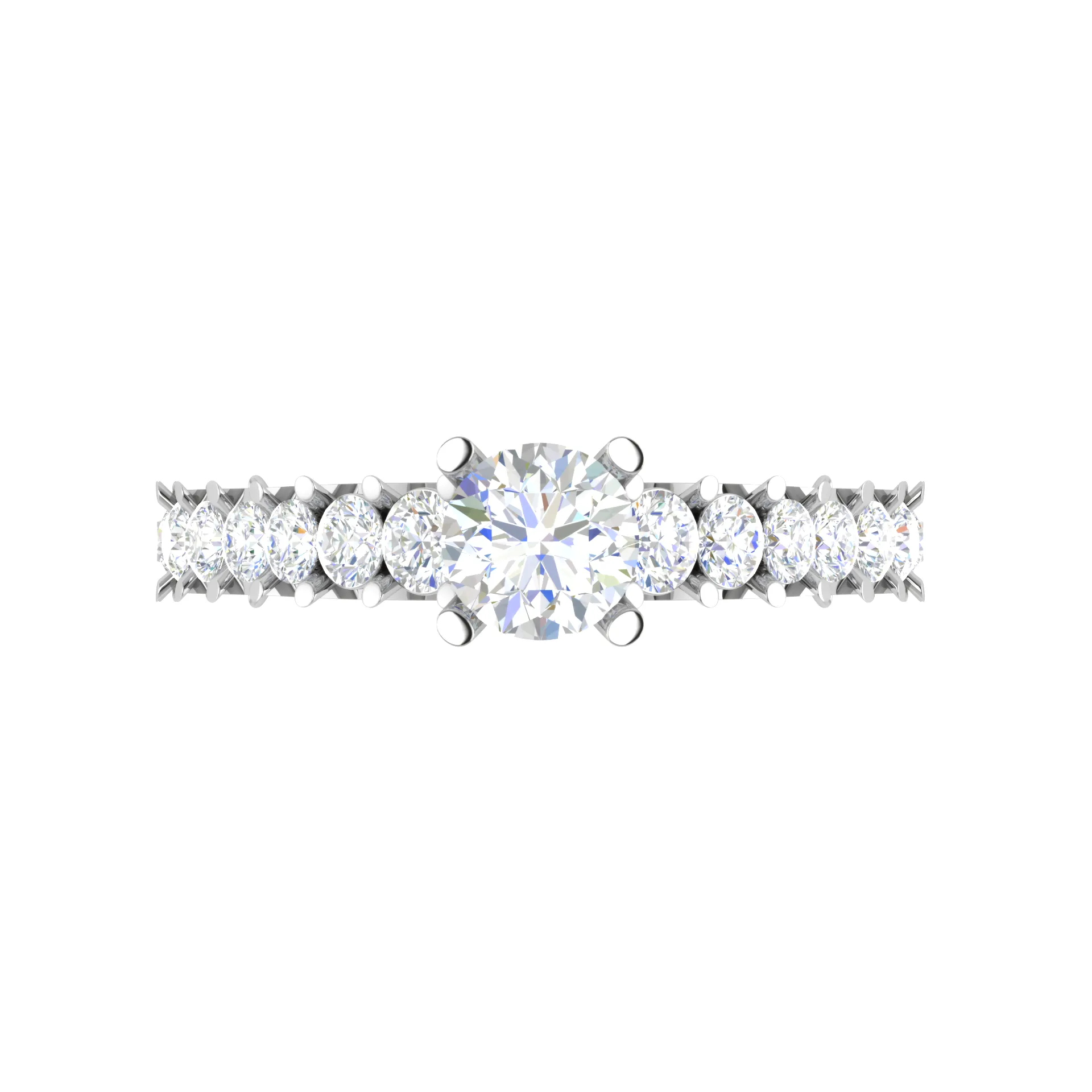 0.25 cts Solitaire Diamond Split Shank Platinum Ring for Women JL PT RV RD 129