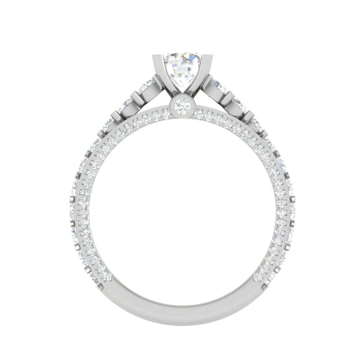 0.25 cts Solitaire Diamond Split Shank Platinum Ring for Women JL PT RV RD 129