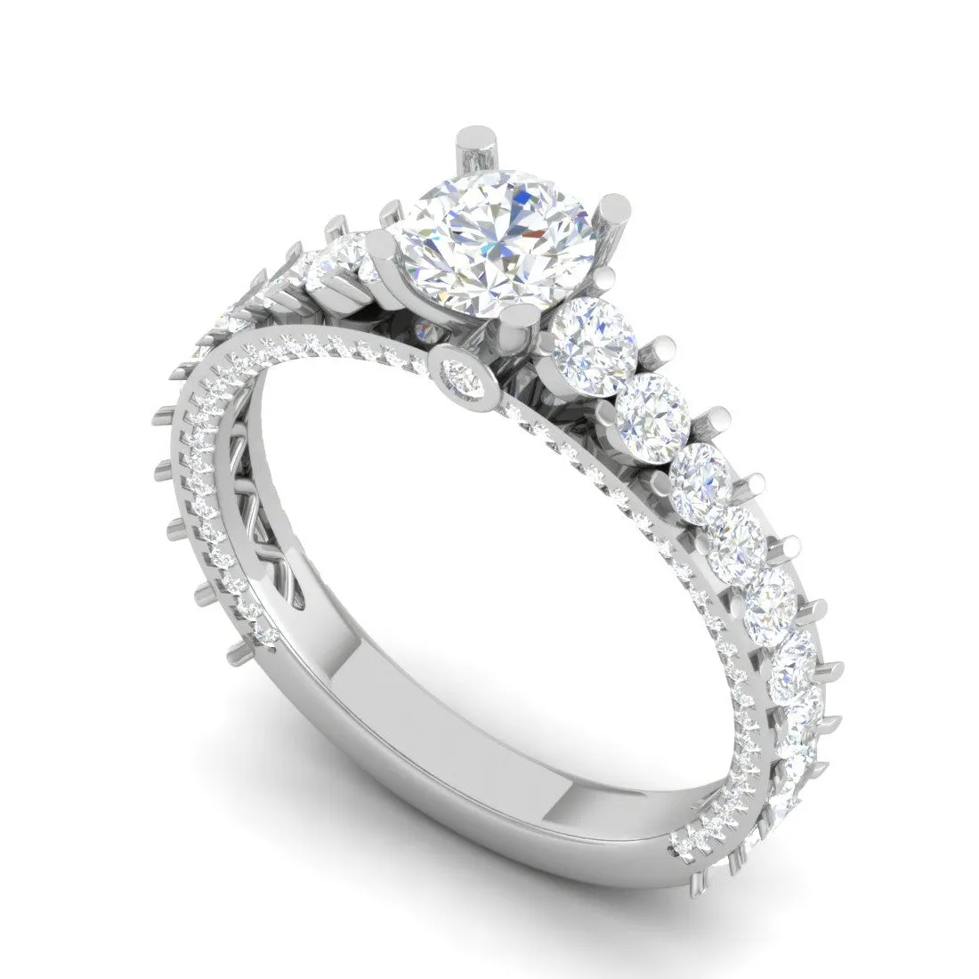 0.25 cts Solitaire Diamond Split Shank Platinum Ring for Women JL PT RV RD 129