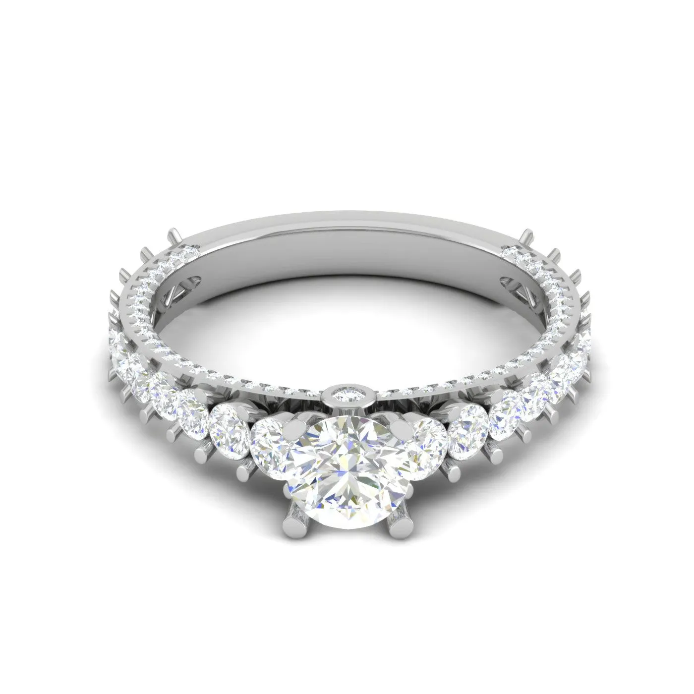 0.25 cts Solitaire Diamond Split Shank Platinum Ring for Women JL PT RV RD 129