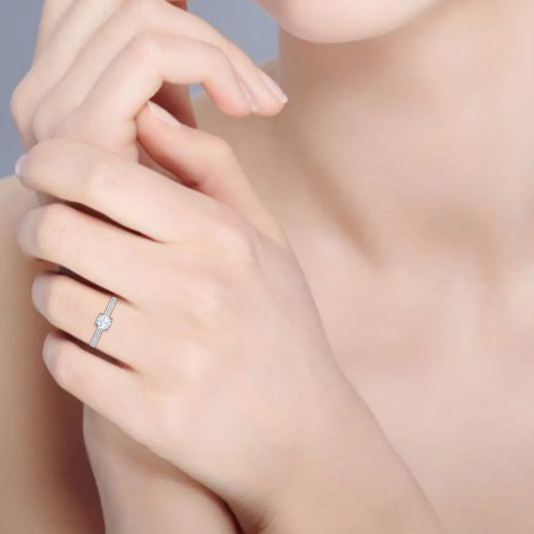 0.30 cts Pointer Solitaire Platinum Ring JL PT RC AS 229