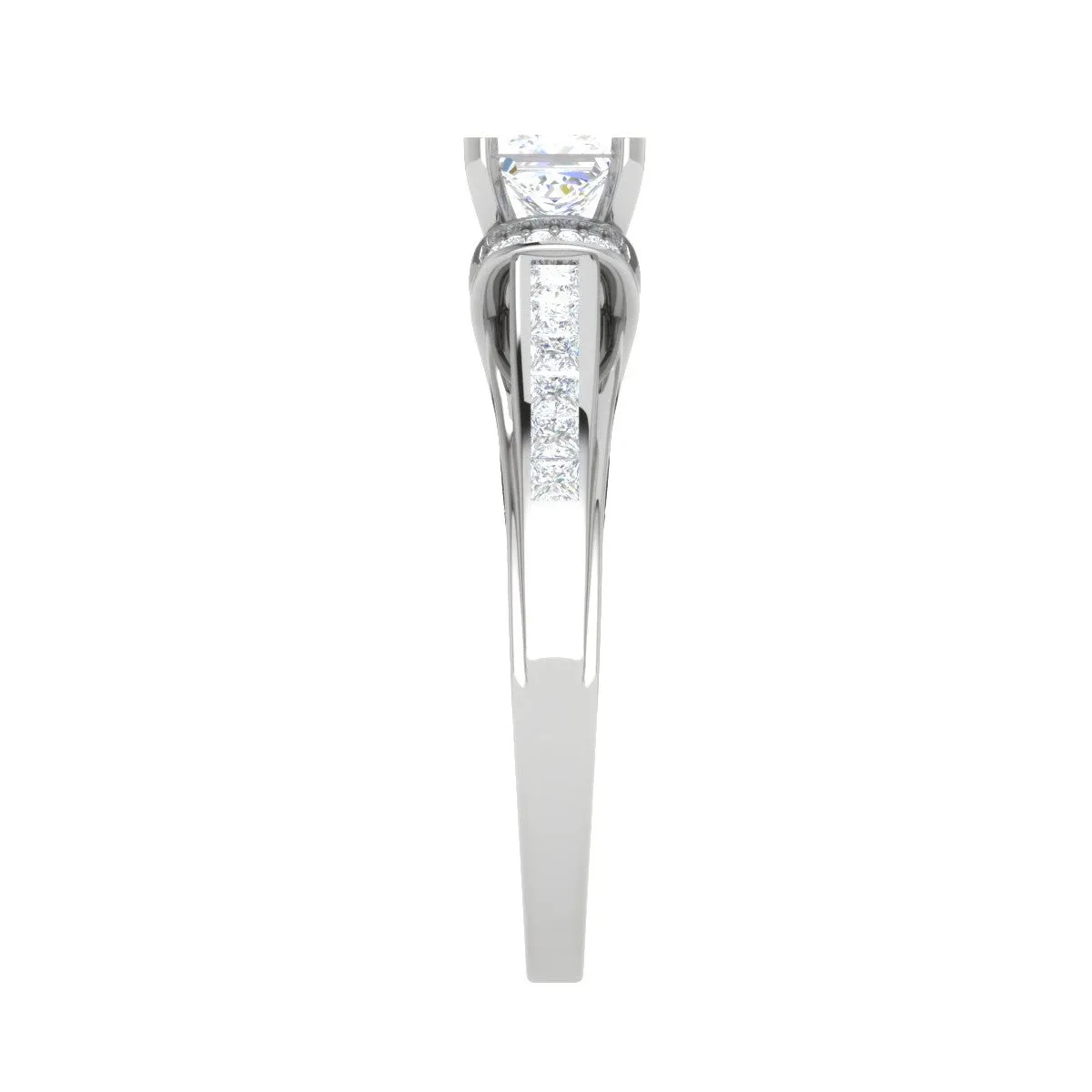 0.30 cts. Princess Cut Diamond Split Shank Platinum Solitaire Engagement Ring JL PT RP PR 206