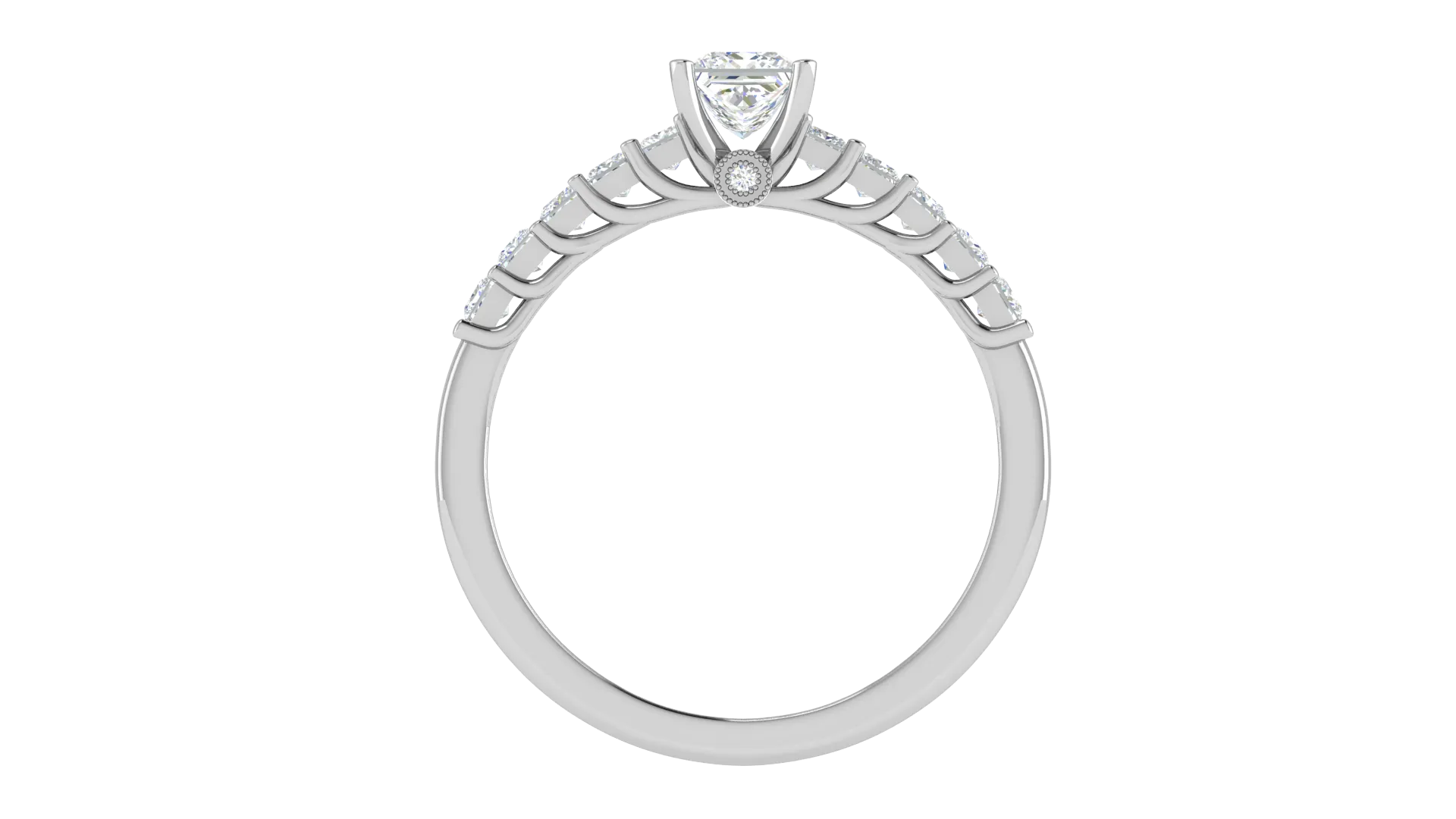 0.30 cts Princess Cut Solitaire Platinum Ring JL PT RC PR 223
