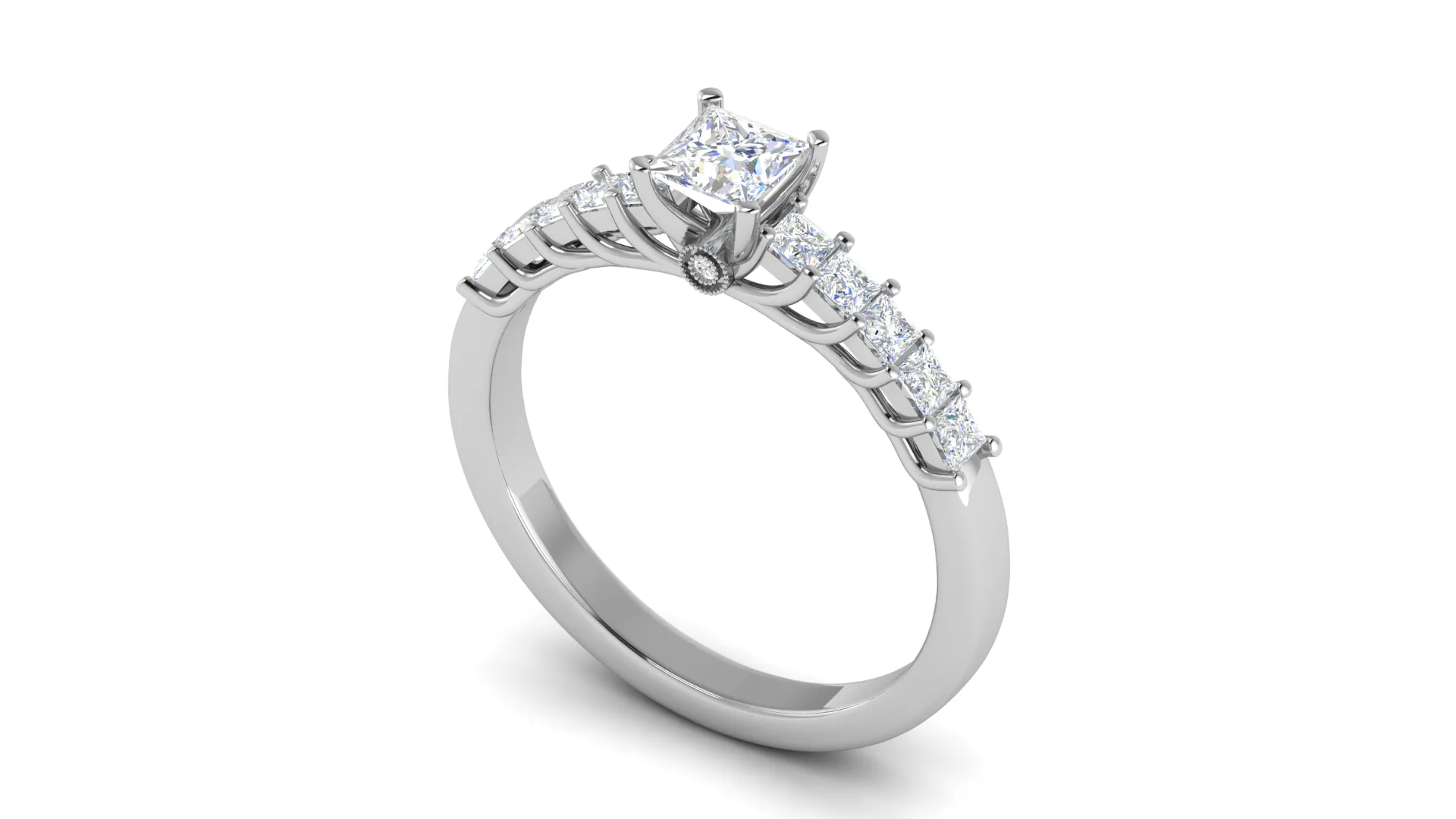 0.30 cts Princess Cut Solitaire Platinum Ring JL PT RC PR 223