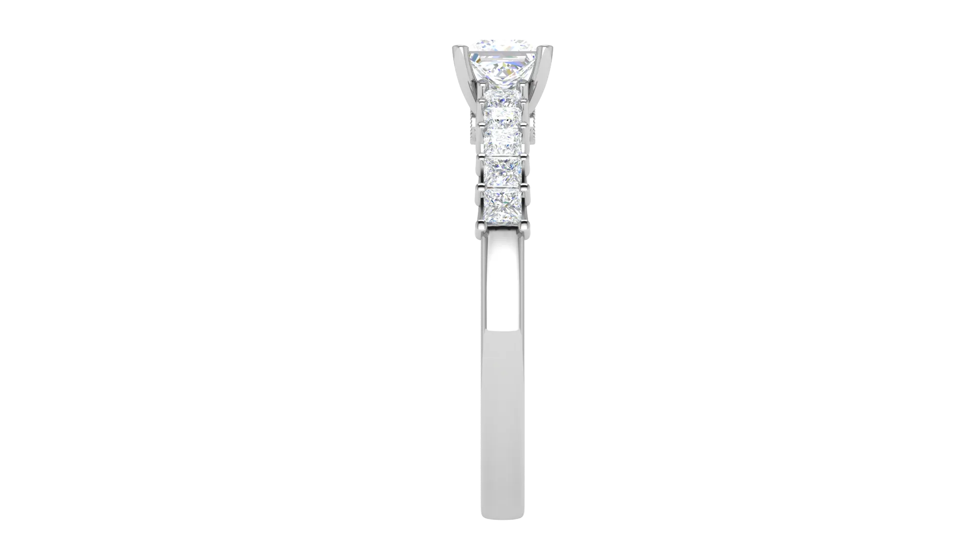 0.30 cts Princess Cut Solitaire Platinum Ring JL PT RC PR 223