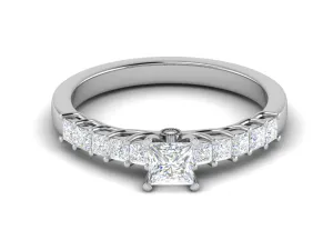 0.30 cts Princess Cut Solitaire Platinum Ring JL PT RC PR 223