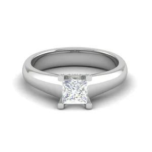 0.30 cts. Princess Cut Solitaire Shank Platinum Diamond Engagement Ring JL PT MHD267EG