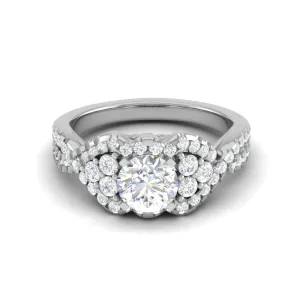 0.30 cts Solitaire Designer Platinum Diamond Twisted Shank Ring JL PT PR RD 114