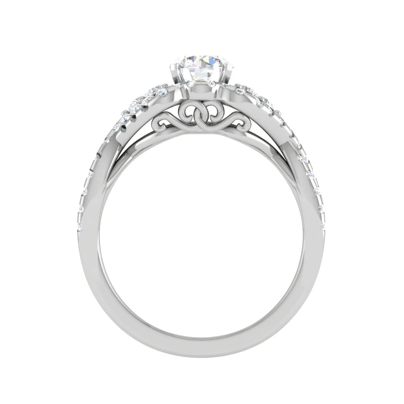 0.30 cts Solitaire Designer Platinum Diamond Twisted Shank Ring JL PT PR RD 114