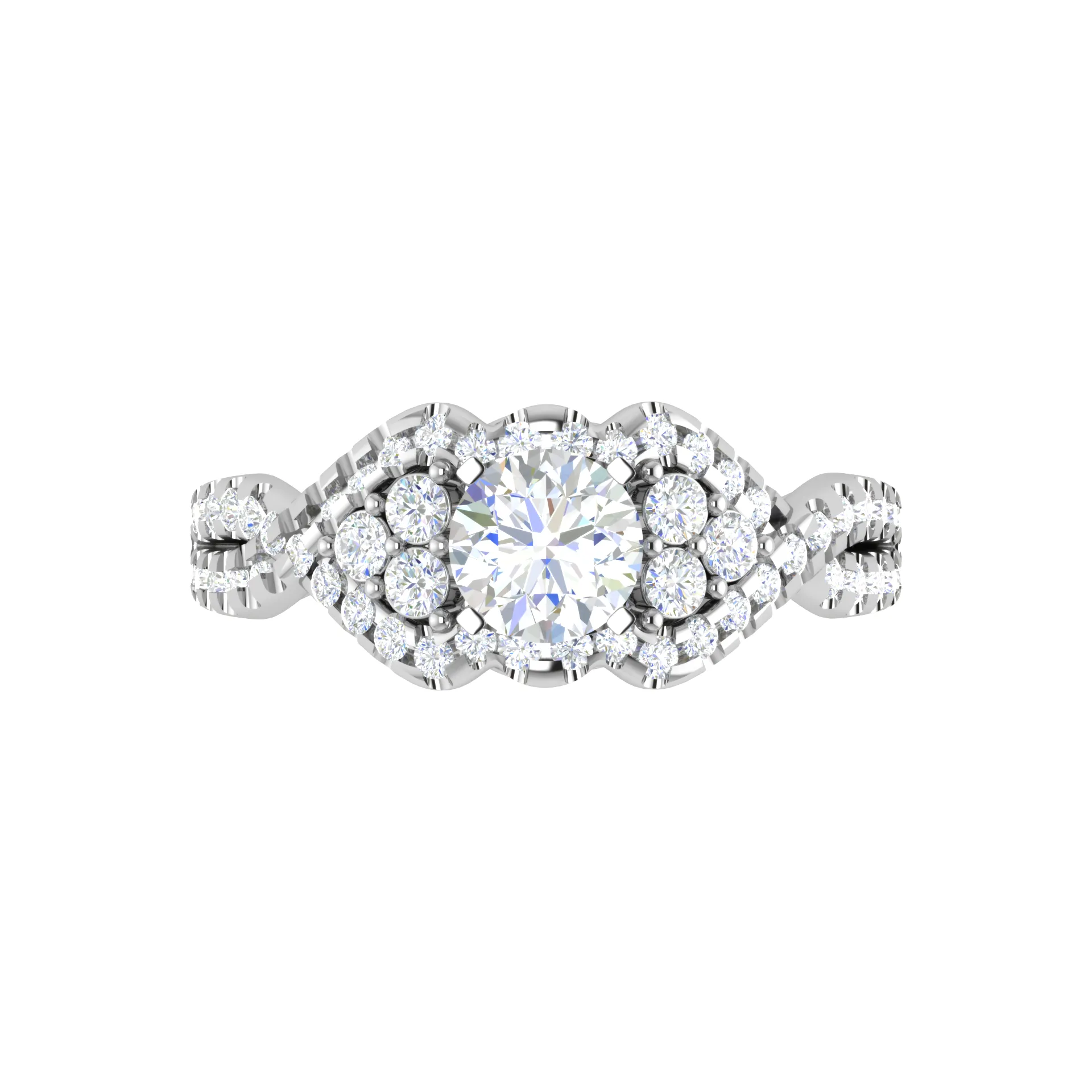 0.30 cts Solitaire Designer Platinum Diamond Twisted Shank Ring JL PT PR RD 114
