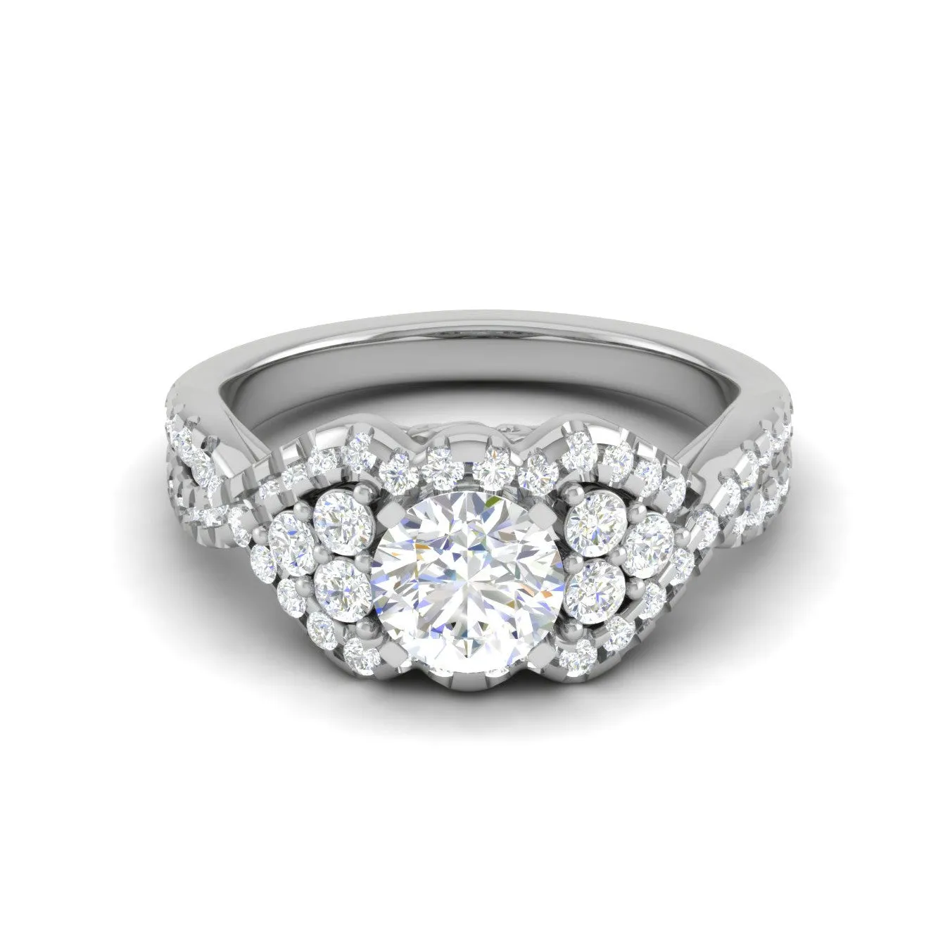 0.30 cts Solitaire Designer Platinum Diamond Twisted Shank Ring JL PT PR RD 114