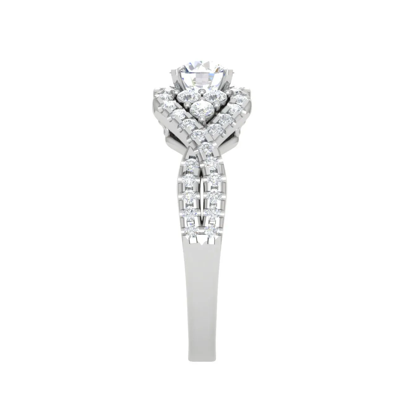 0.30 cts Solitaire Designer Platinum Diamond Twisted Shank Ring JL PT PR RD 114