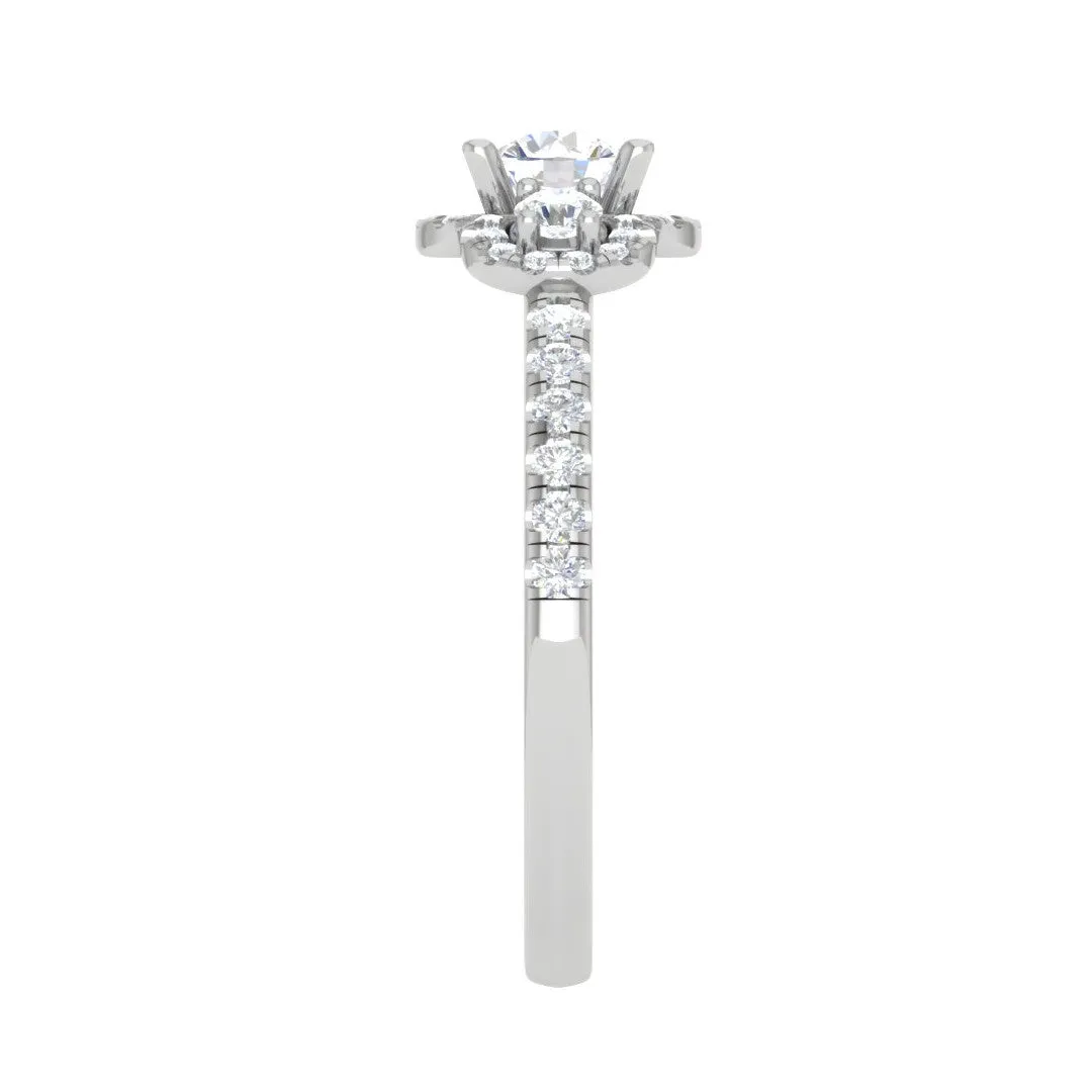 0.30 cts Solitaire Diamond Shank Platinum Ring JL PT RP RD 116