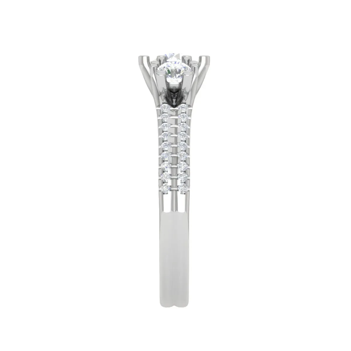 0.30 cts Solitaire Diamond Split Shank Platinum Ring JL PT MHD274