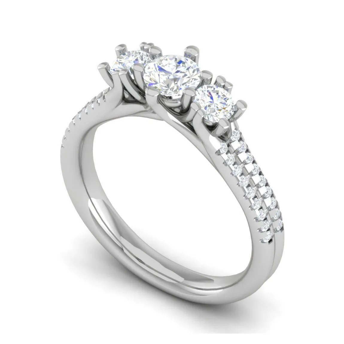 0.30 cts Solitaire Diamond Split Shank Platinum Ring JL PT MHD274