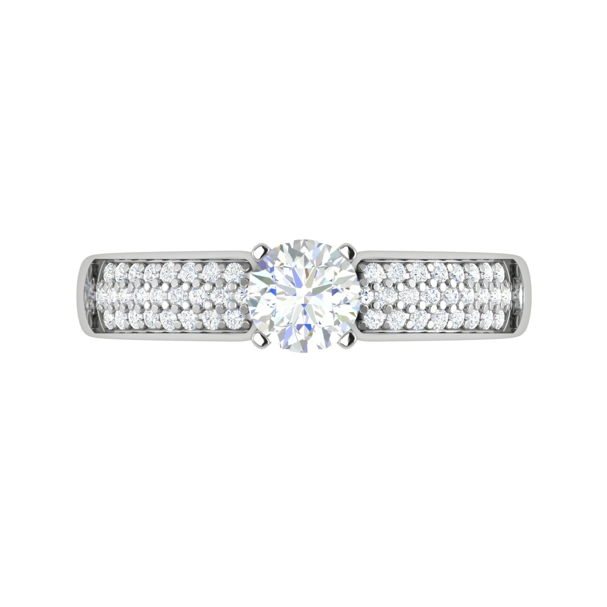 0.30 cts Solitaire Diamond Split Shank Platinum Ring JL PT RP RD 109