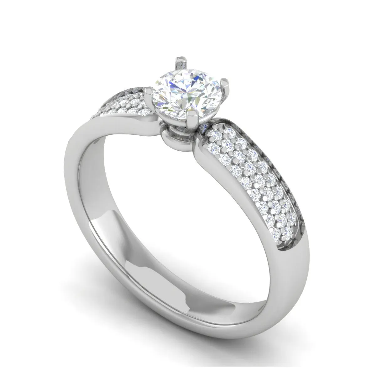 0.30 cts Solitaire Diamond Split Shank Platinum Ring JL PT RP RD 109