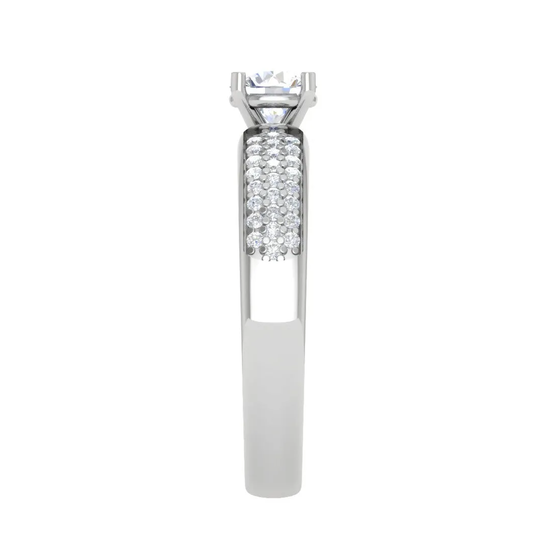 0.30 cts Solitaire Diamond Split Shank Platinum Ring JL PT RP RD 109
