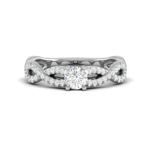 0.30 cts Solitaire Diamond Twisted Shank Platinum Ring for Women JL PT RP RD 150
