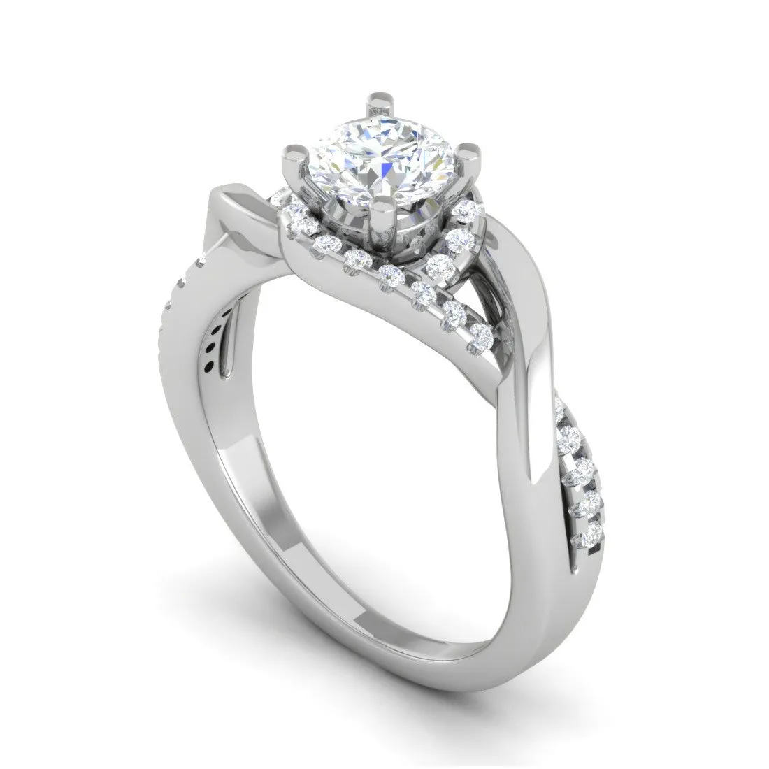 0.30 cts Solitaire Diamond Twisted Shank Platinum Ring JL PT JRW2434MM-A