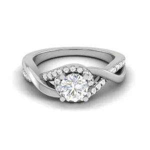 0.30 cts Solitaire Diamond Twisted Shank Platinum Ring JL PT JRW2434MM-A