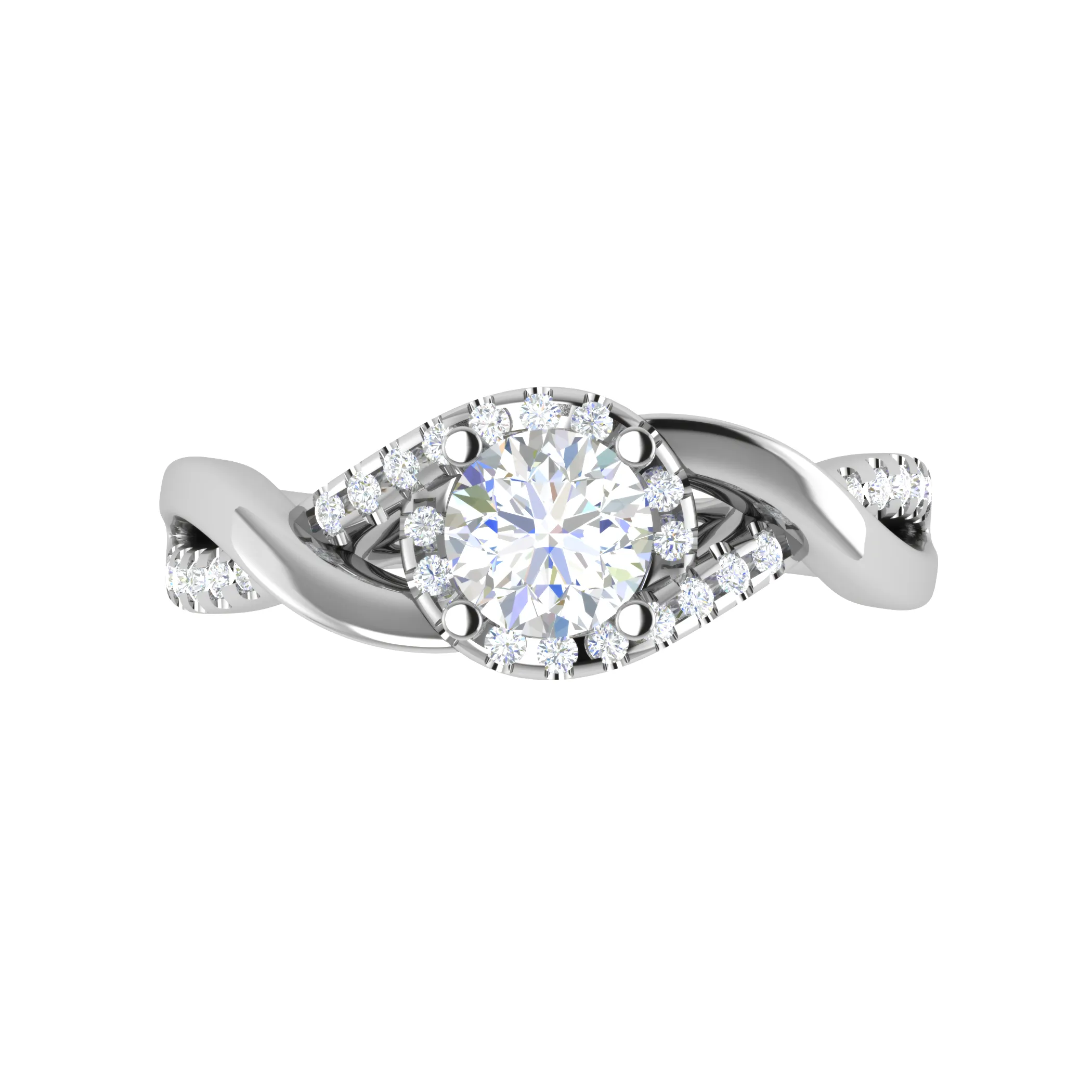 0.30 cts Solitaire Diamond Twisted Shank Platinum Ring JL PT JRW2434MM-A