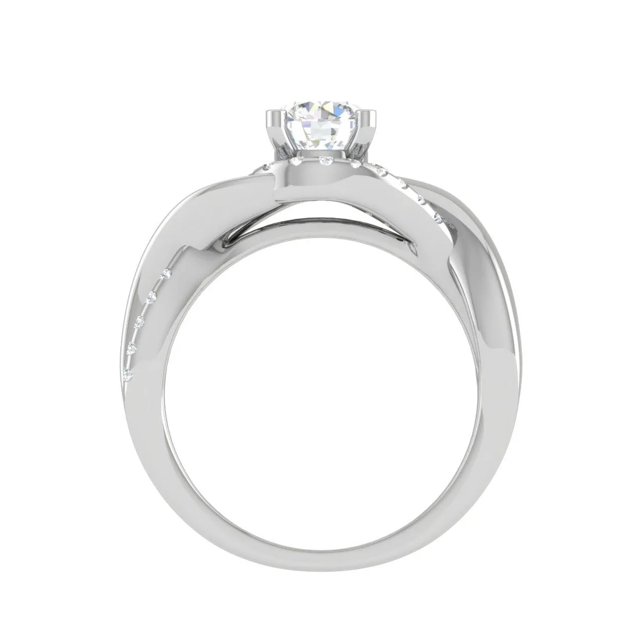 0.30 cts Solitaire Diamond Twisted Shank Platinum Ring JL PT JRW2434MM-A