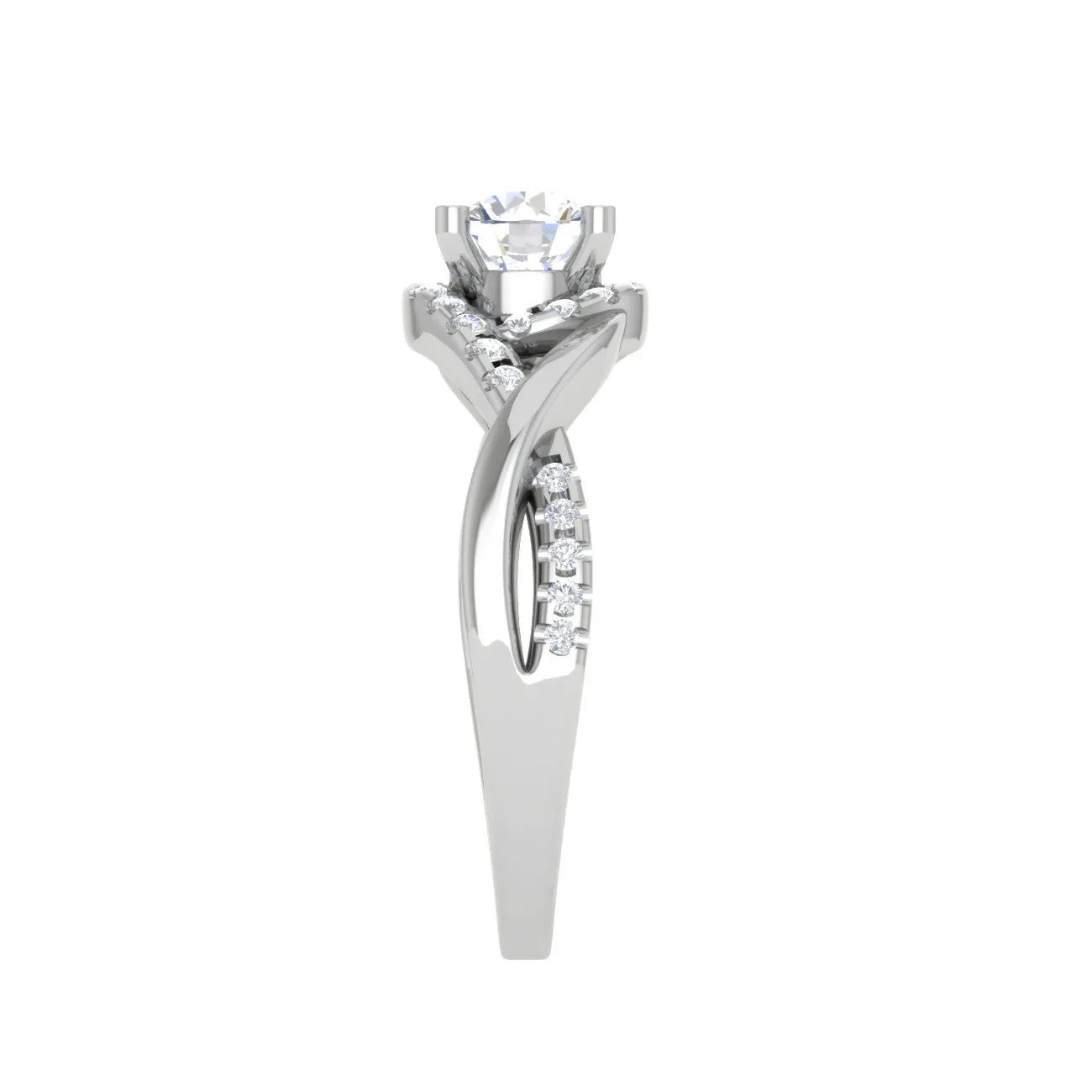 0.30 cts Solitaire Diamond Twisted Shank Platinum Ring JL PT JRW2434MM-A