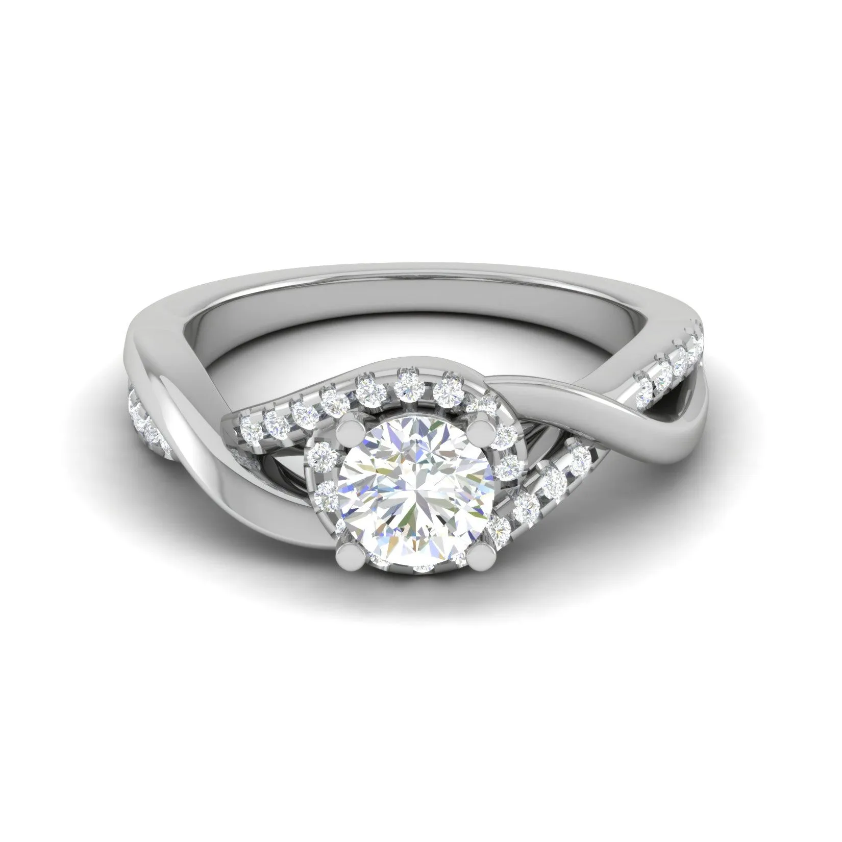 0.30 cts Solitaire Diamond Twisted Shank Platinum Ring JL PT JRW2434MM-A