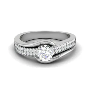 0.30 cts. Solitaire Platinum Diamond Split Shank Engagement Ring JL PT WB6005E