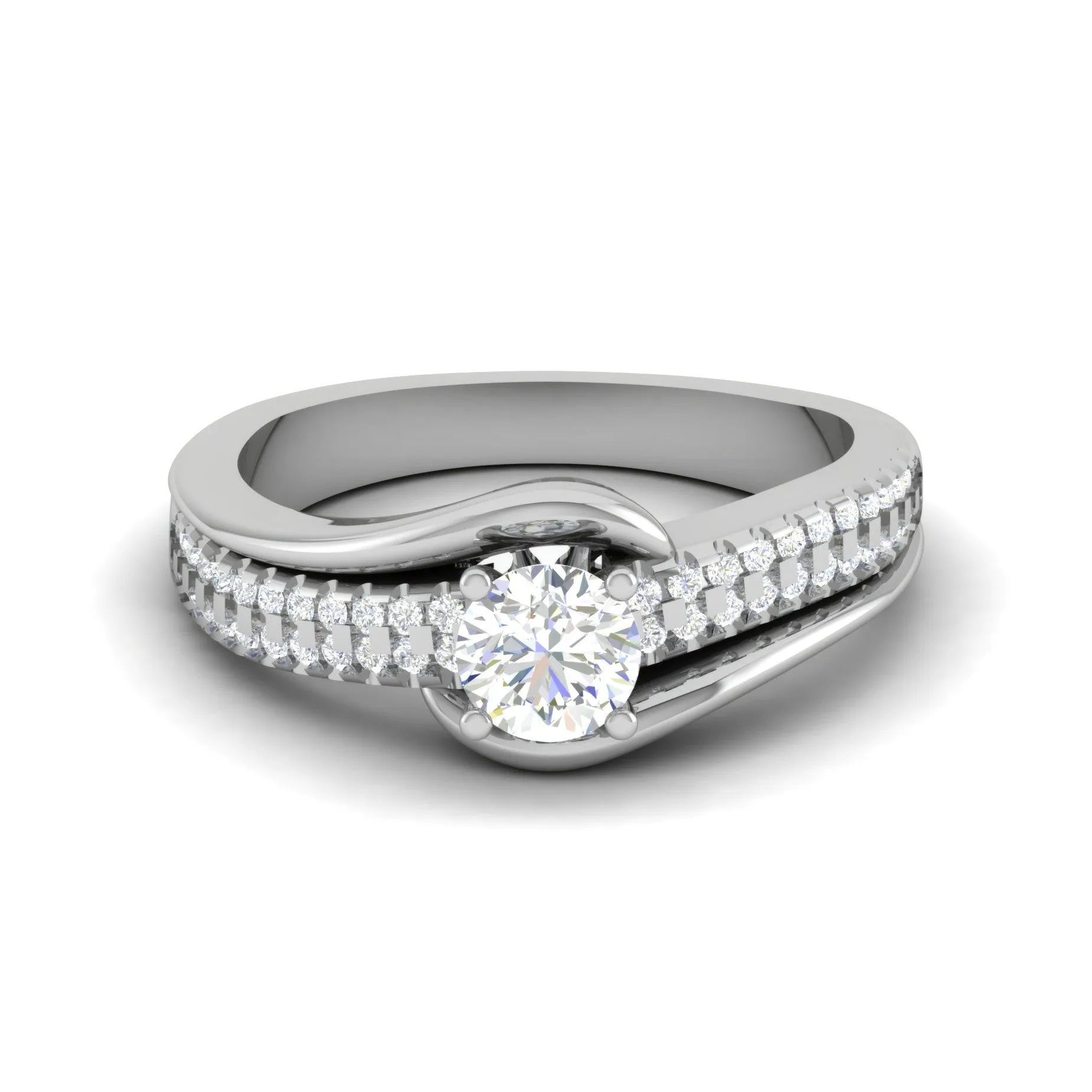 0.30 cts. Solitaire Platinum Diamond Split Shank Engagement Ring JL PT WB6005E