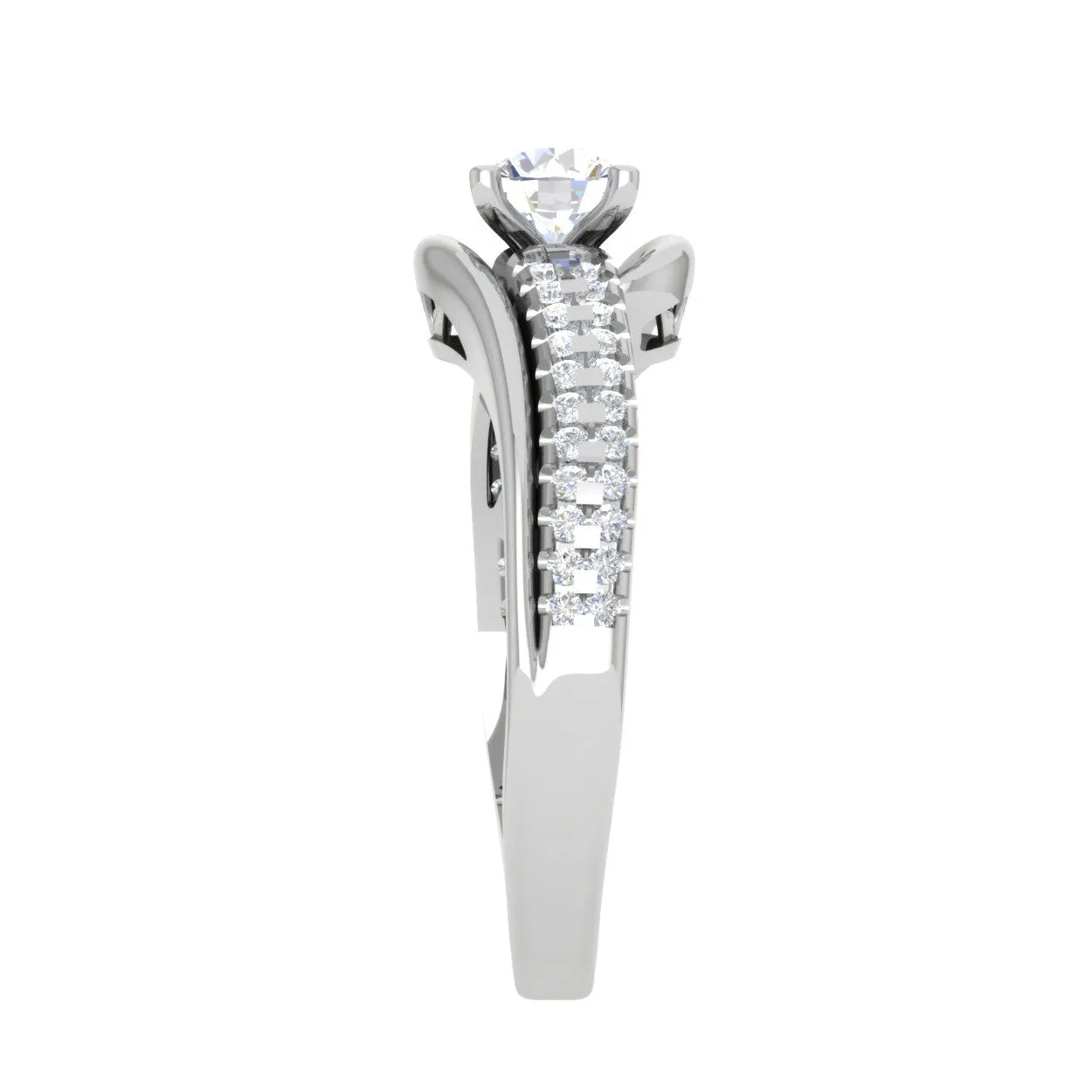 0.30 cts. Solitaire Platinum Diamond Split Shank Engagement Ring JL PT WB6005E