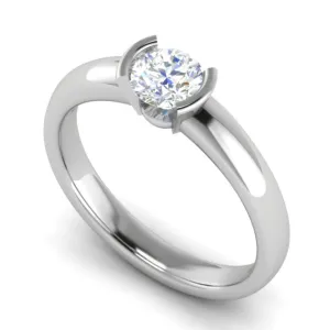 0.30 cts Solitaire Platinum Ring JL PT RS RD 155