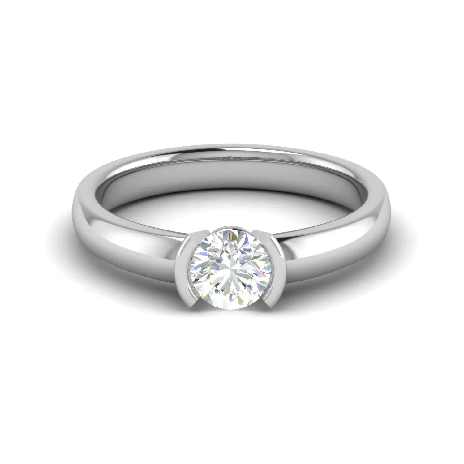 0.30 cts Solitaire Platinum Ring JL PT RS RD 155
