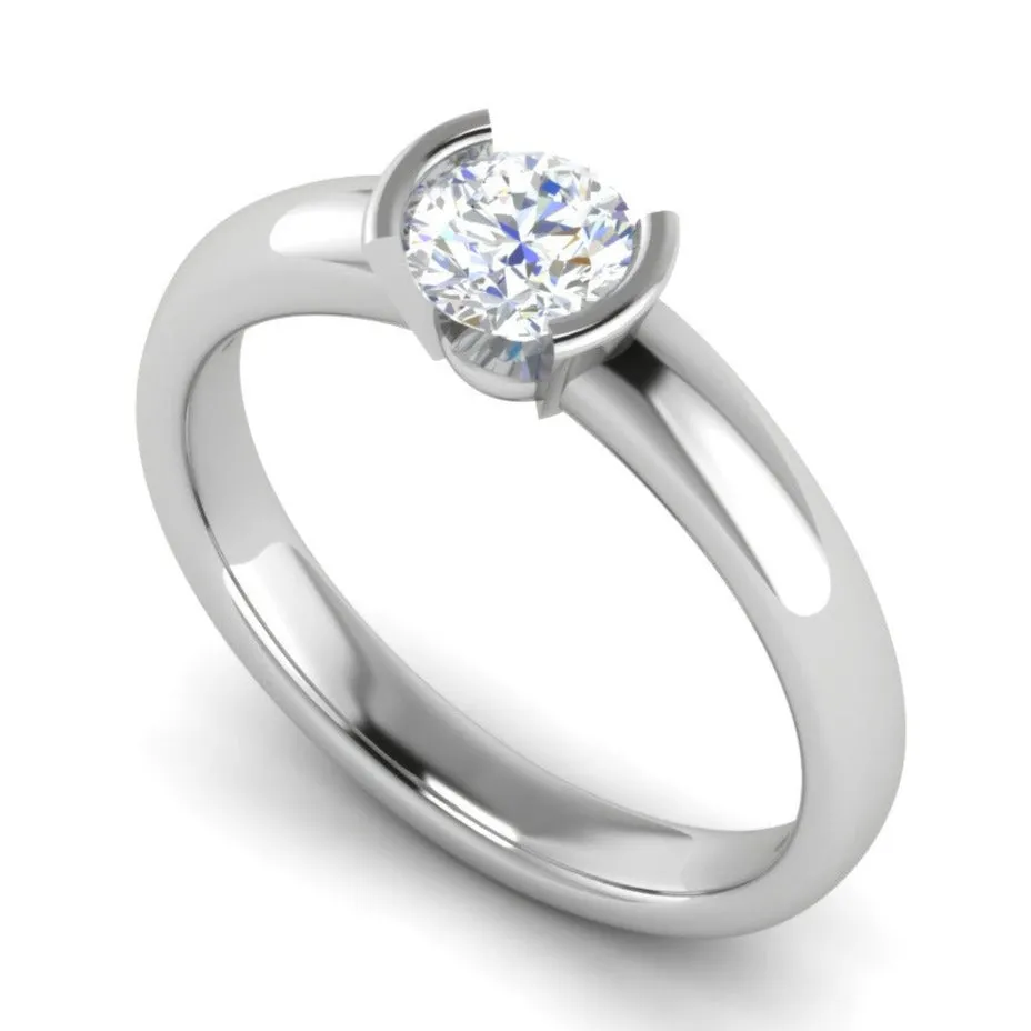 0.30 cts Solitaire Platinum Ring JL PT RS RD 155