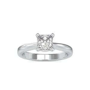 0.30cts. Princess Cut Diamond Solitaire Platinum Engagement Ring JL PT 0065-A
