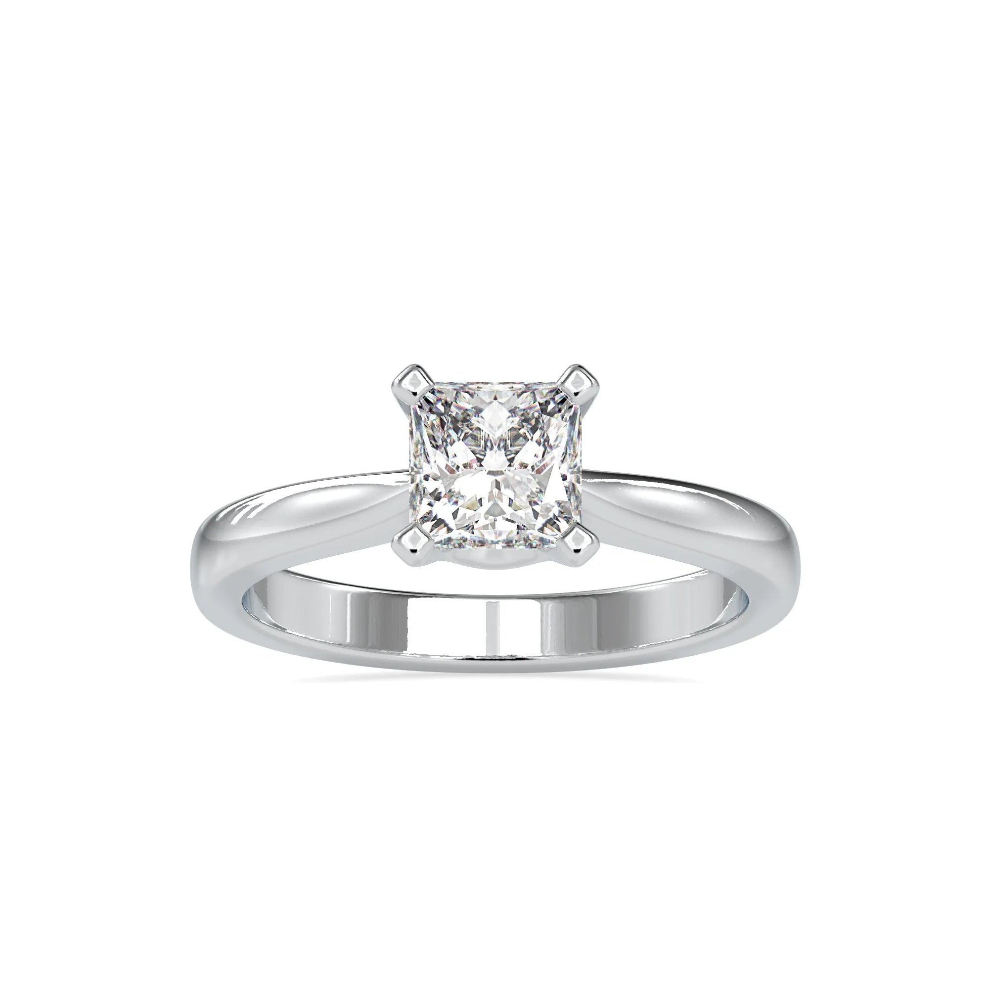 0.30cts. Princess Cut Diamond Solitaire Platinum Engagement Ring JL PT 0065-A