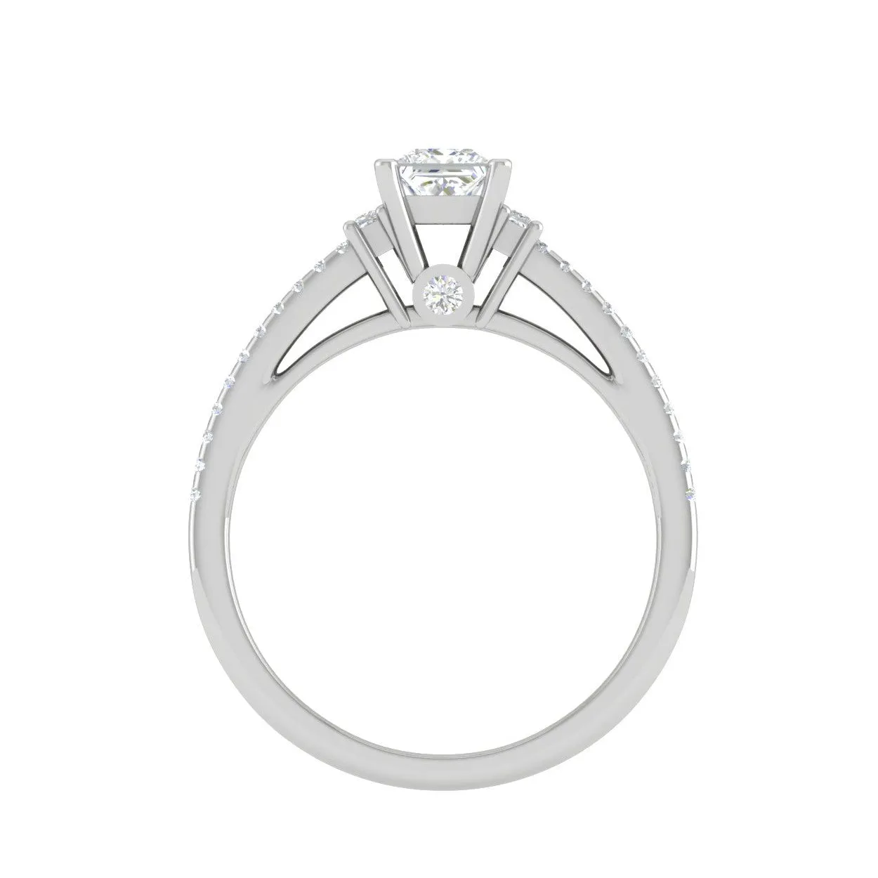 0.30cts. Princess Cut Diamond Split Shank Platinum Solitaire Engagement Ring JL PT DR1430M