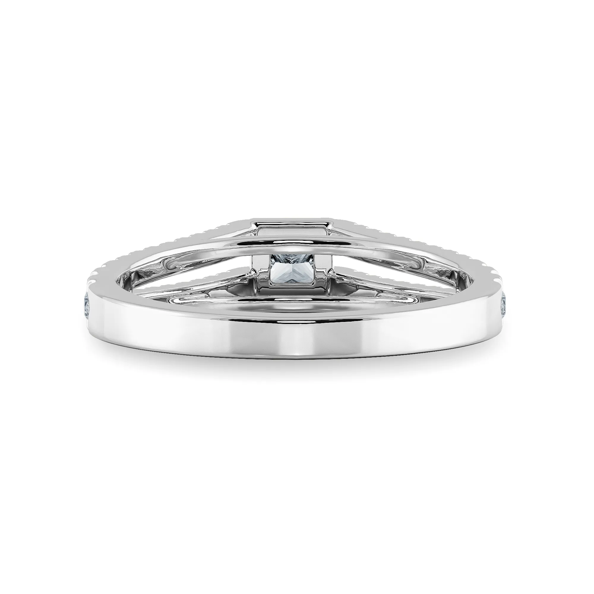 0.30cts Princess Cut Solitaire Diamond Split Shank Platinum Ring JL PT 1178