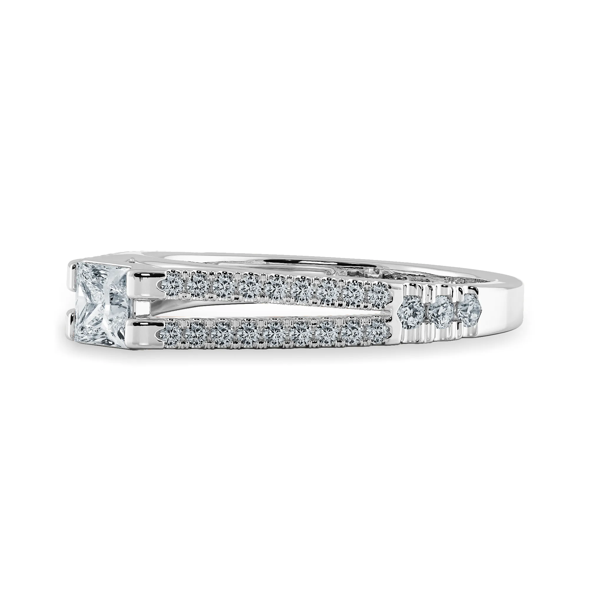0.30cts Princess Cut Solitaire Diamond Split Shank Platinum Ring JL PT 1178