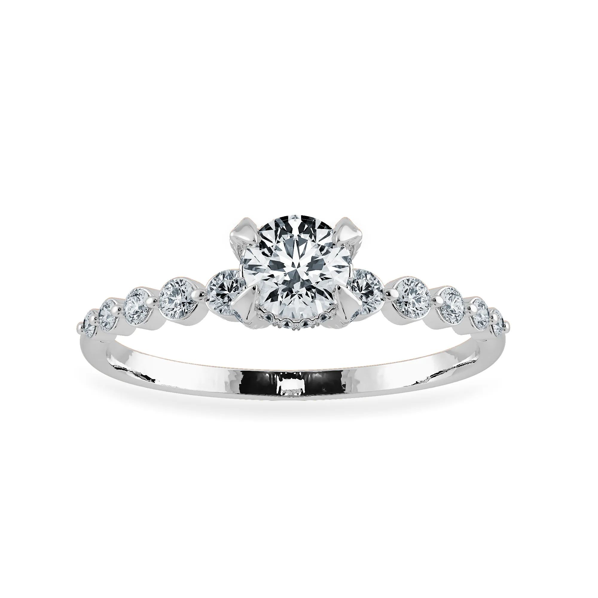 0.30cts Solitaire Diamond Accents Platinum Ring JL PT 1202