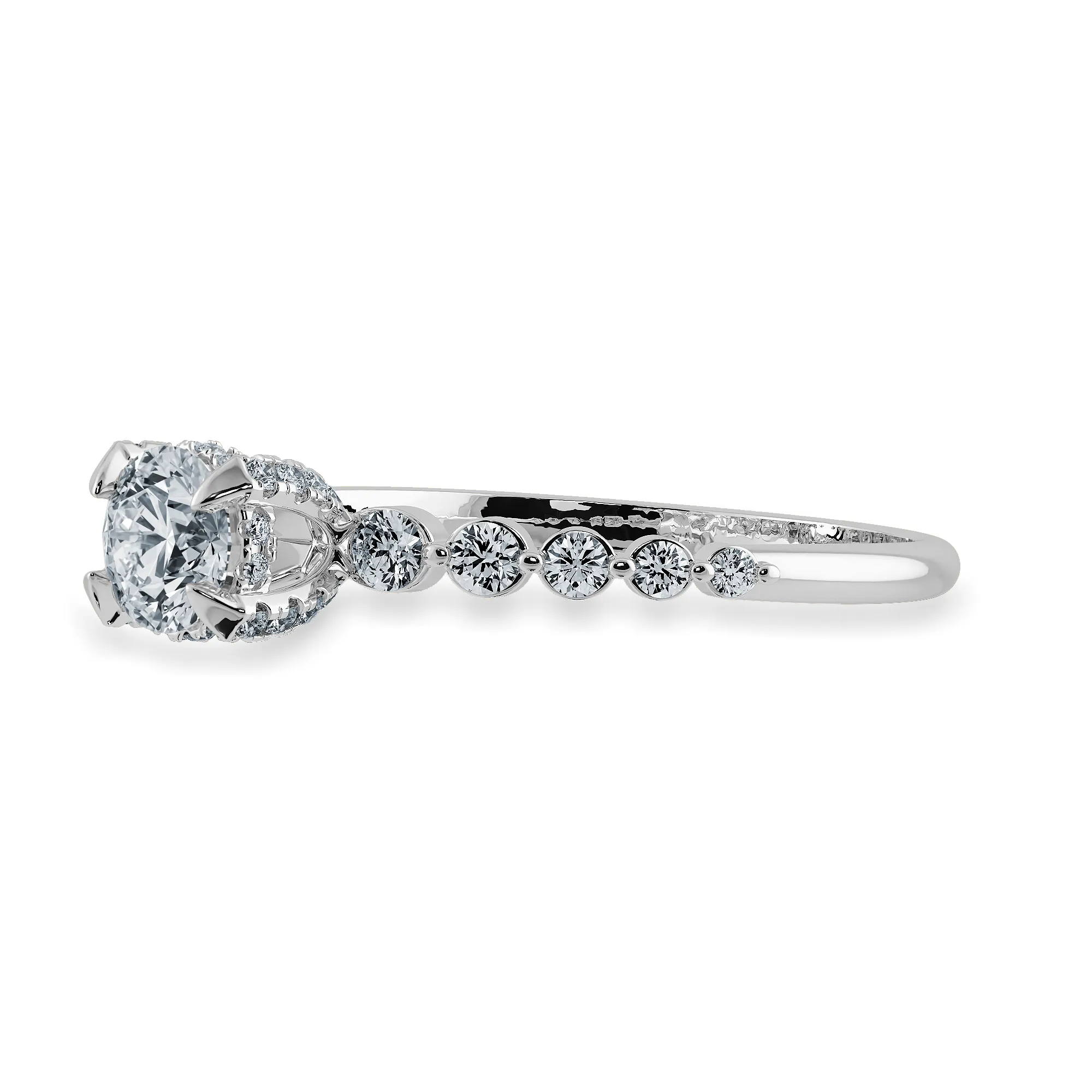 0.30cts Solitaire Diamond Accents Platinum Ring JL PT 1202