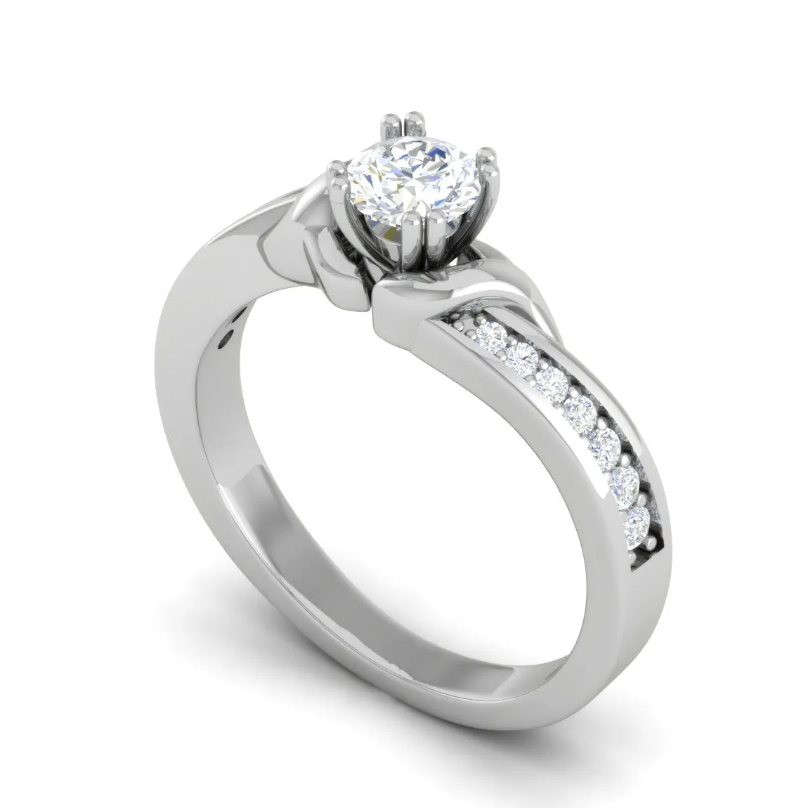 0.30cts Solitaire Diamond Shank Platinum Ring JL PT JRW1557MM
