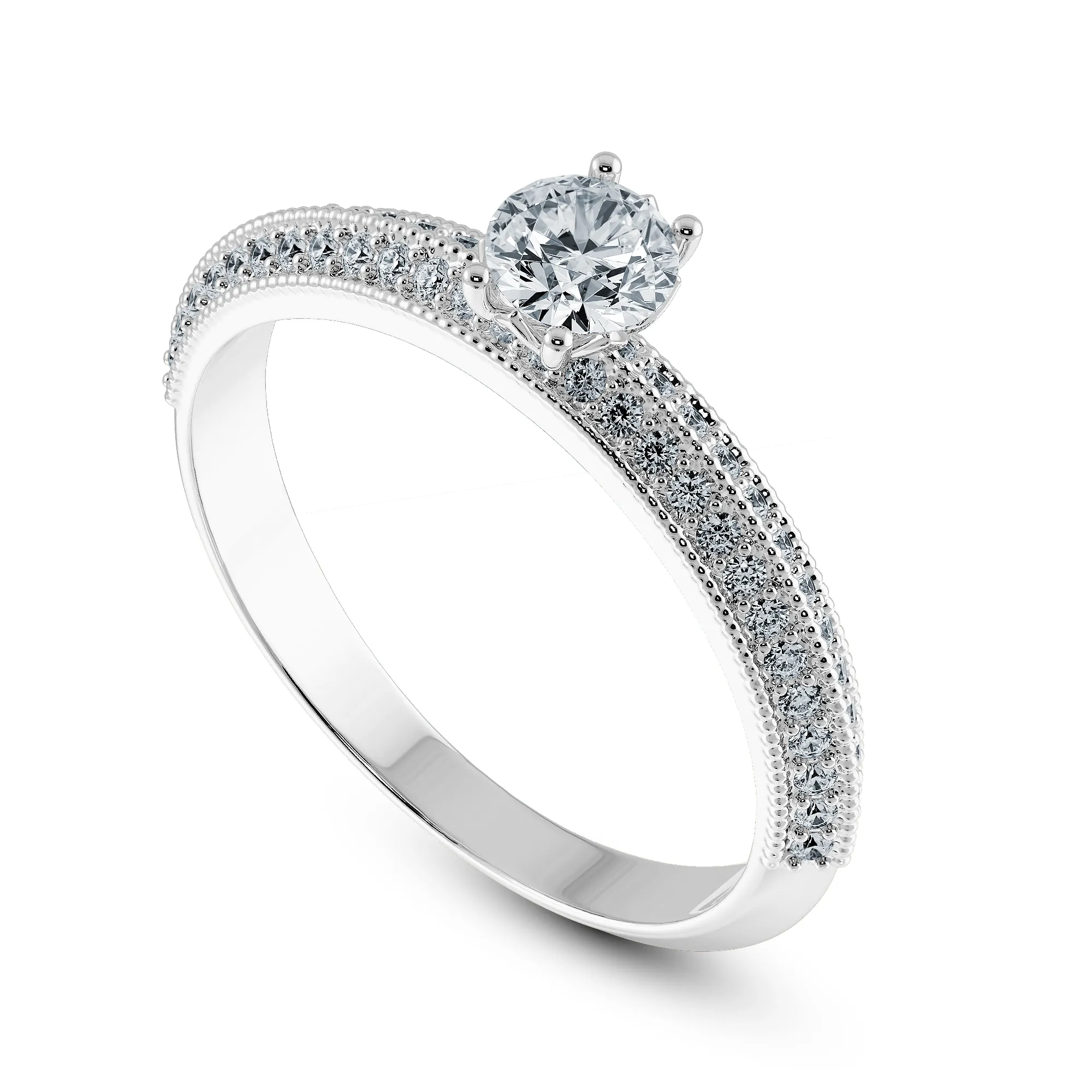0.30cts Solitaire Diamond Split Shank Platinum Ring JL PT 1185