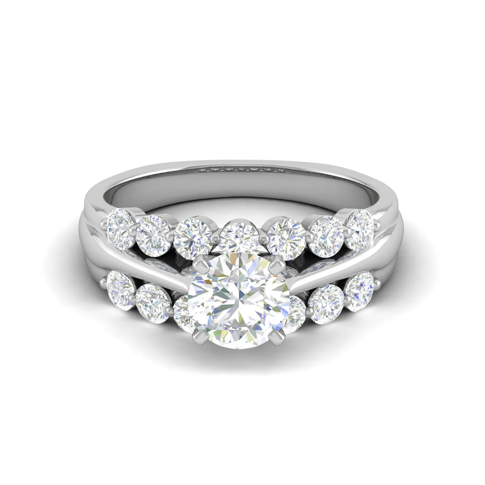 0.30cts Solitaire Diamond Split Shank Platinum Ring JL PT WB5665E